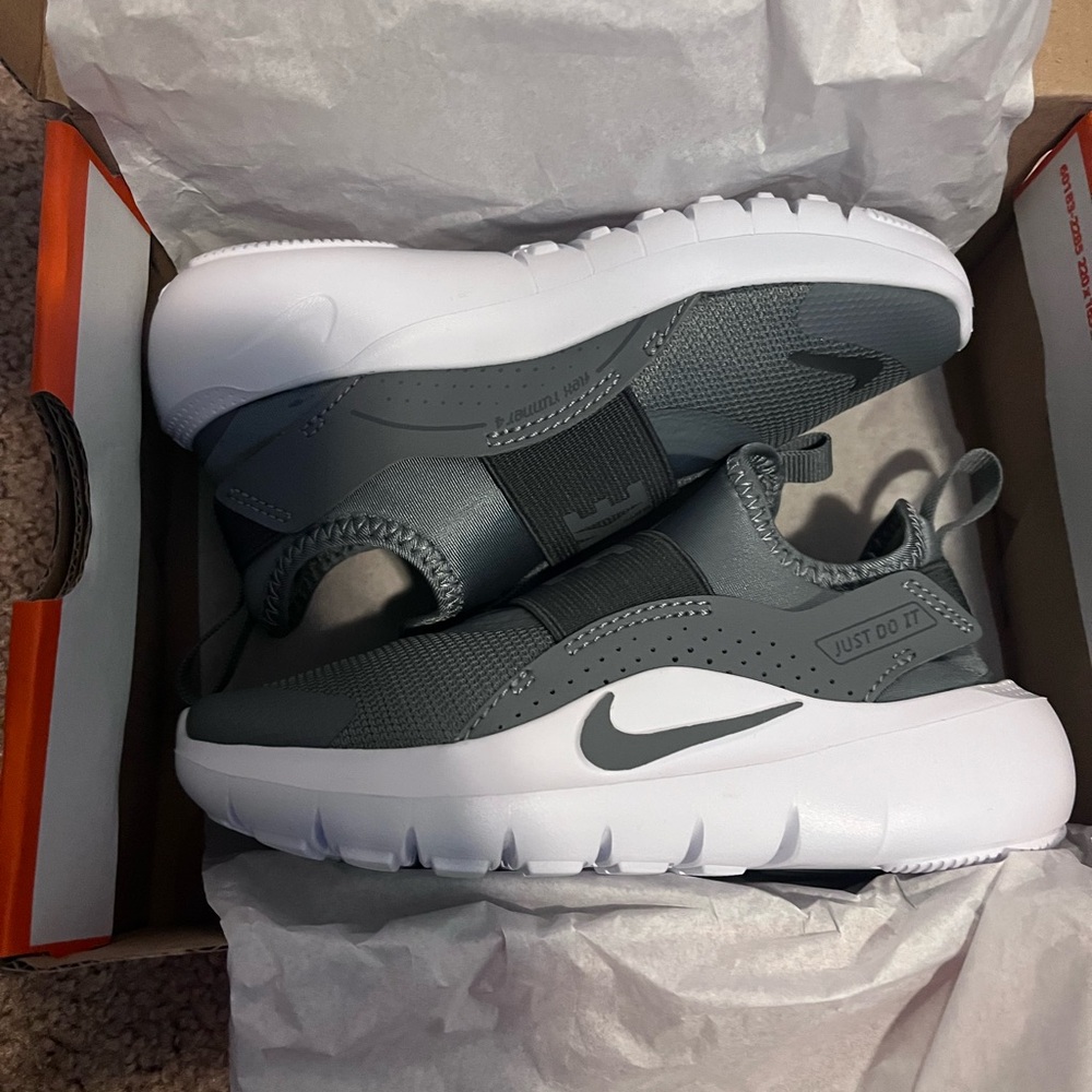 Nike Kids Dark Gray and White Sneakers